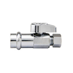 BrassCraft G2CP14XC1 1/2 x 3/8 in. Press x Compression Straight Supply Stop Valve in Chrome