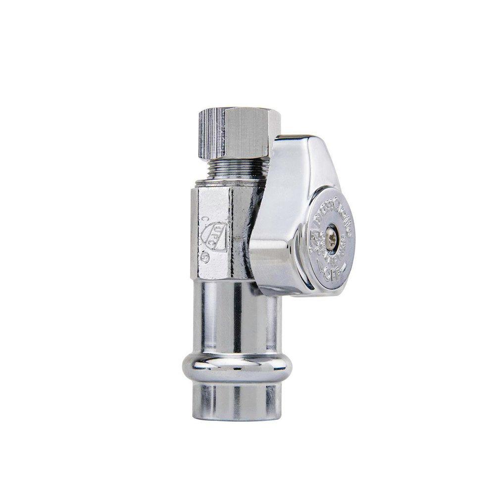 BrassCraft G2CP14XC1 1/2 x 3/8 in. Press x Compression Straight Supply Stop Valve in Chrome