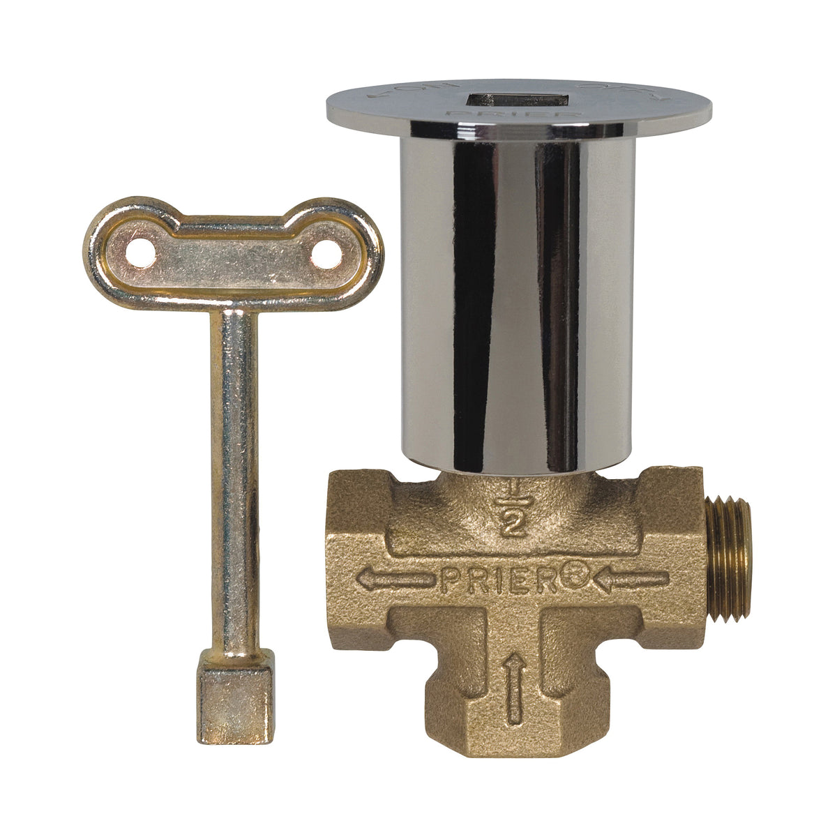 Prier Products C-64CP 3-Way Log Lighter Valve With Hearth Key, 1/2 in