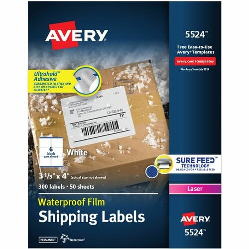 AVERY Avery AVE5524 Weatherproof Mailing Labels 300 Pack