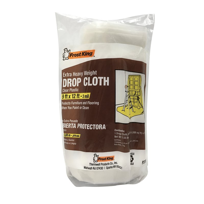 FROST KING Frost King P311R Polyethylene Drop Cloth 9 feet x 12 feet x 3 mil (1 pack)