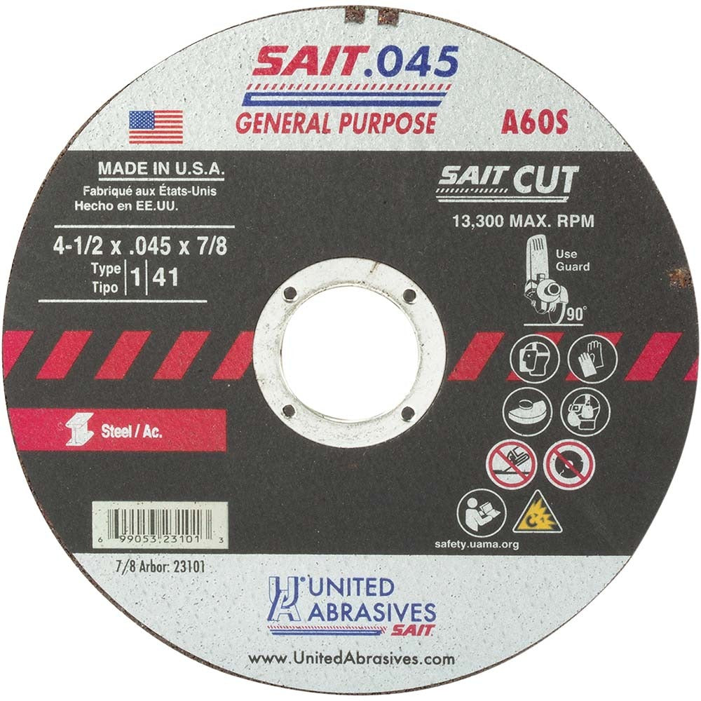 SAIT Sait 23101 Cutoff Wheel 4-1/2 in Aluminum Oxide 60 Grit