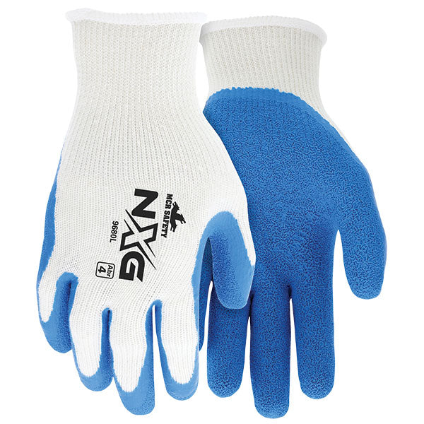 MCR Safety 9680XL Flex Tuff Work Gloves White Blue X-Large 10 gauge 1 Dozen