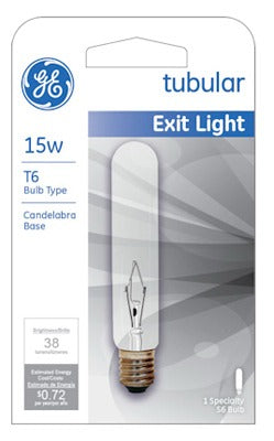 GE G E Lighting 22114 Exit Sign Light Bulb 15W 145V Clear