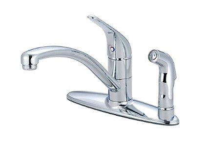 Pioneer 2LG162 Single Handle Kitchen Faucet, PVD Polished Chrome Finish