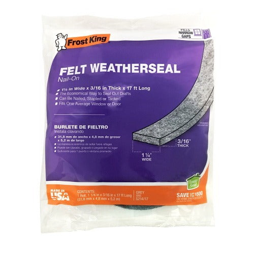 FROST KING Frost King S258/17H Felt Weatherstrip (Pack of 1)