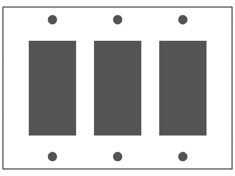 MULBERRY METAL PRODUCTS Mulberry Metal Products 86403 3-Gang Receptacle Wallplate (4.5 in x 6.375 in)