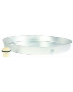 Camco 20856 Water Heater Drain Pan - 28 ID Alum Short w/CPVC Fitting Bilingual