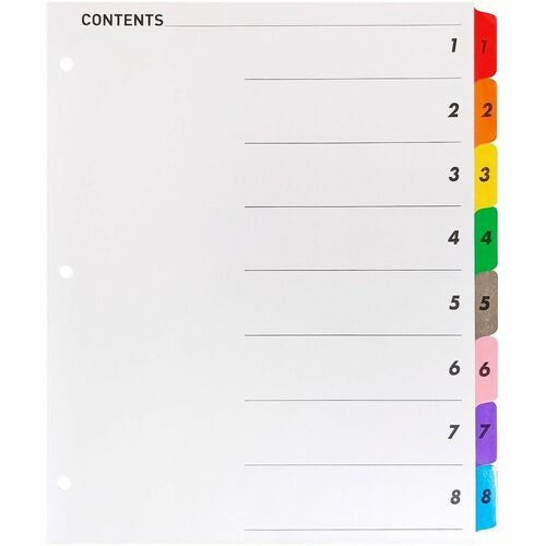 BUSINESS SOURCE Business Source BSN21901 8-tab Index Dividers 8.5x11