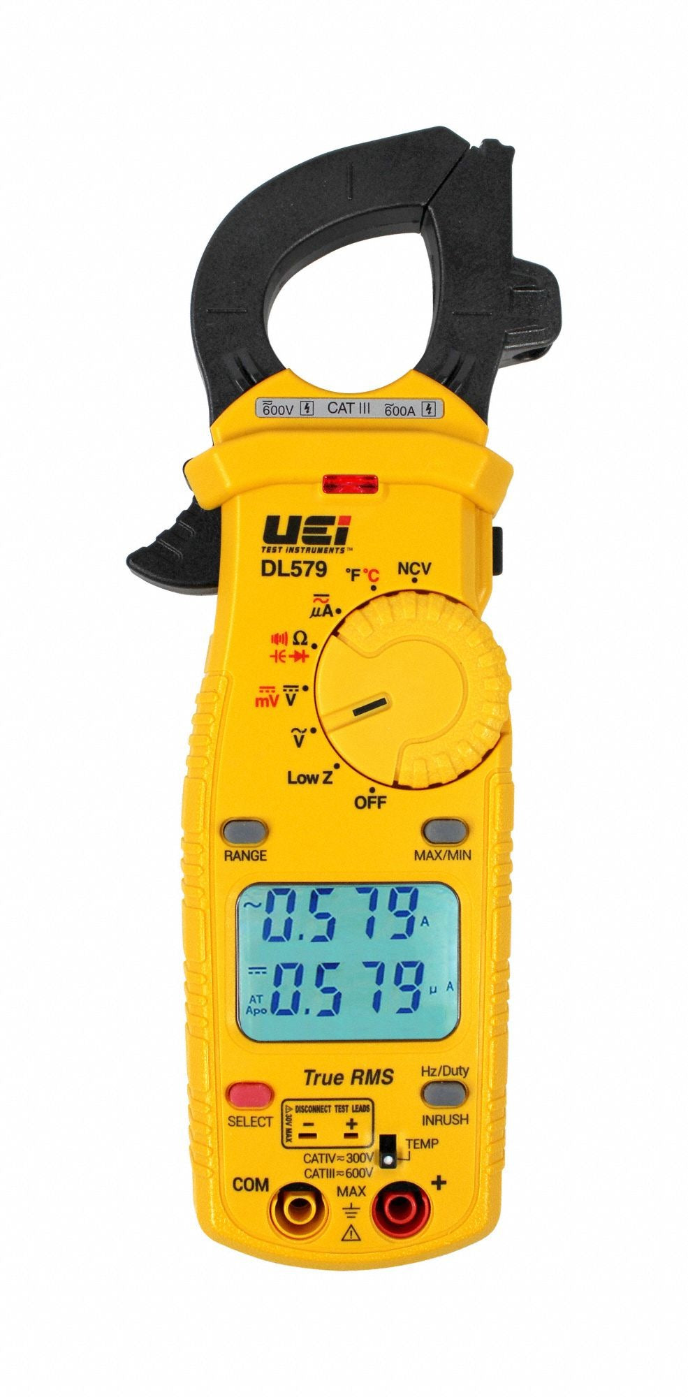 UEI TEST INSTRUMENTS Uei Test Instruments DL579 Clamp Meter 600A Dual Display TRMS Temp Capacitance