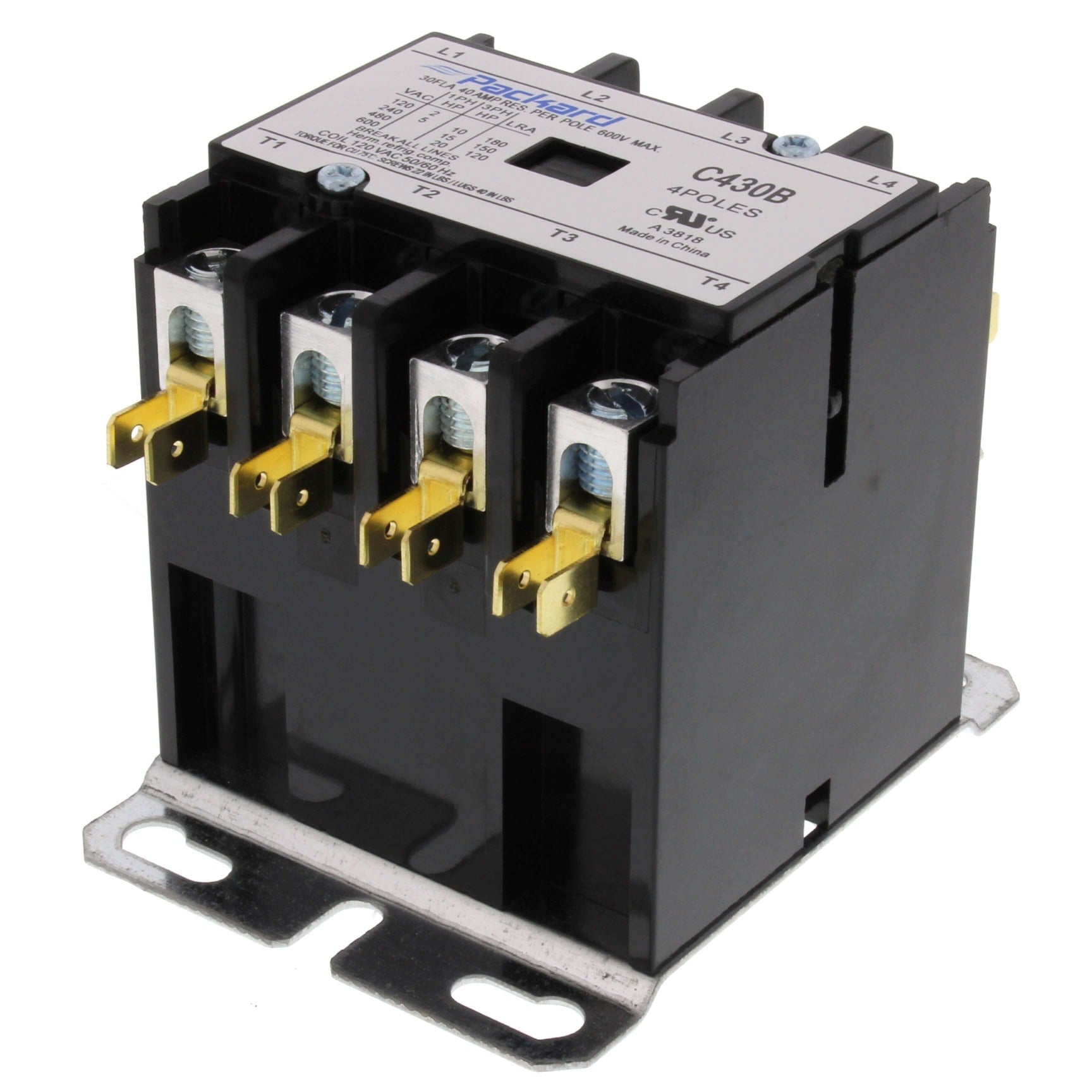 PACKARD Packard C430B Definite Purpose Contactor 30 Amp (4-Pole) Replacement C25END430A