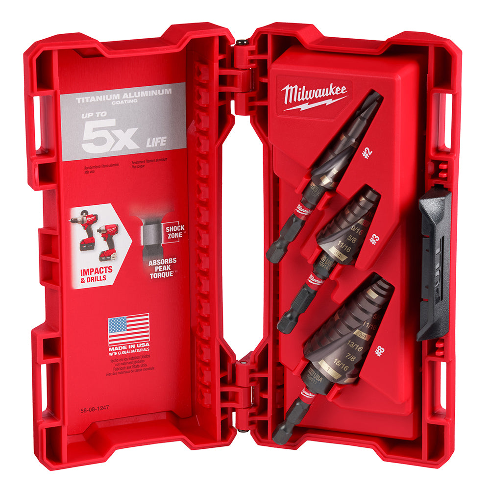 Milwaukee 48-89-9256 Step Bit Set (#2, #3, #8)