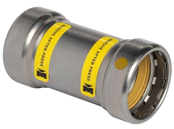 Mueller CP01907G, Carbon Steel Coupling No Stop, P X P, 1-1/4 X 1-1/4