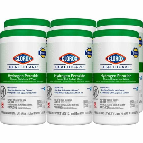 CLOROX CLO30825CT Hydrogen Peroxide Disinfectant Wipes 155ct 6pk
