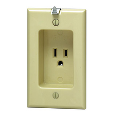 Leviton 688-I Receptacle Recessed 125VAC 15A 2 3 Ivory