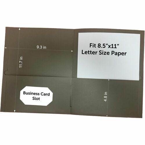 BUSINESS SOURCE Business Source BSN78553 Gray Portfolio Folder Box of 25