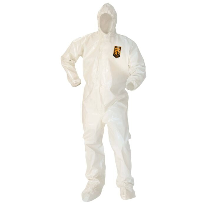 KIMBERLY-CLARK Kimberly-clark 45663 A80 Chemical Coveralls Hood Boots Large 12-pack