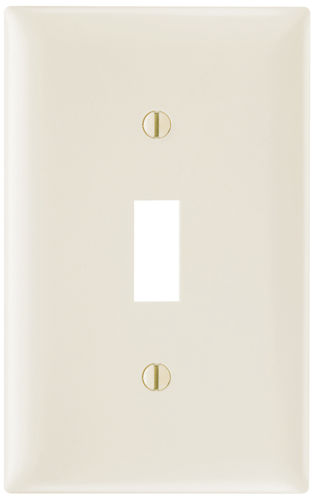 Pass & Seymour TP1LA 1Gang Wall Plate, Toggle Switch, Nylon, Standard - Light Almond