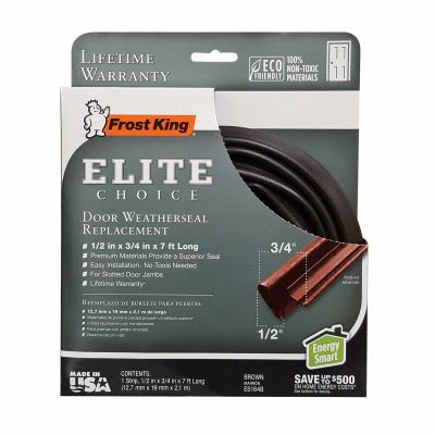 FROST KING Thermwell ES184B Brown Door Weather Seal 6 Pack