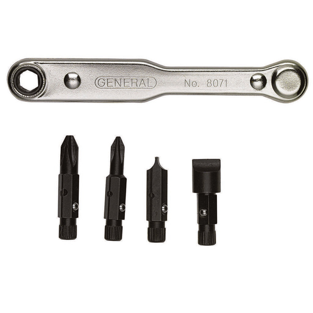 GENERAL FILTERS General 8071 Ratcheting Offset Screwdriver Set 5 Piece