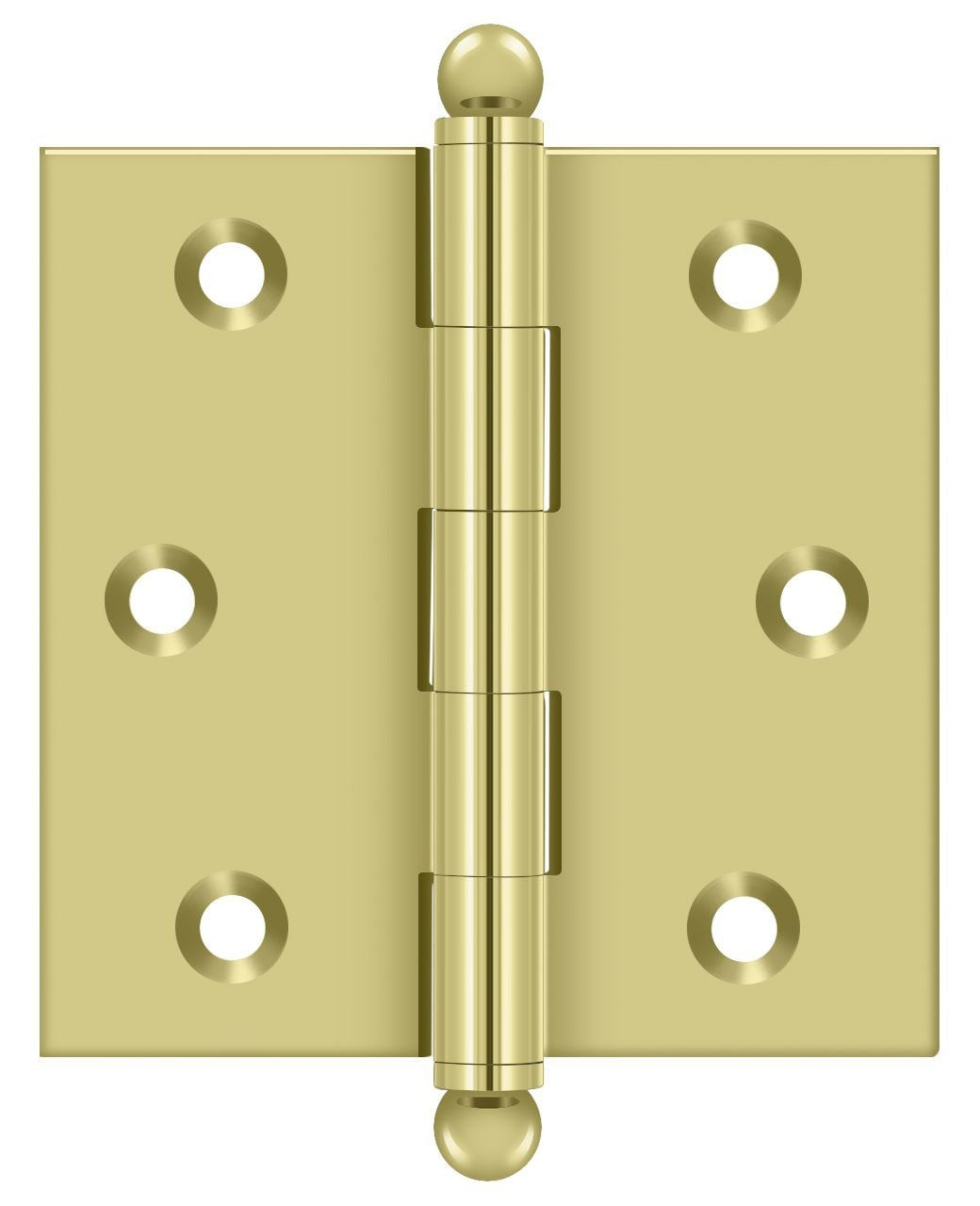 DELTANA Deltana CH2525U3 Ball Tip Hinge 2.5in X 2.5in Bright Brass