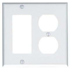 Leviton 84455-40 Combination Wallplate 2 Gang Standard Size 302 Stainless Steel