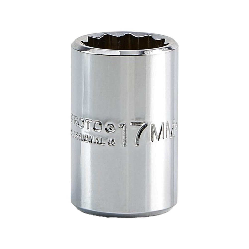 PROTO Proto J5417M 17mm 12-point 1/2 Drive Hand Socket