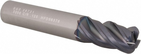 KYOCERA SGS PRECISION TOOLS Sgs 36731 Corner Radius End Mill 1/2 in 4 Flute Carbide