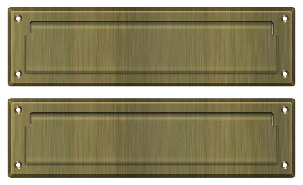 DELTANA Deltana MS212U5 Mail Slot 13.125 in Interior Flap Antique Brass