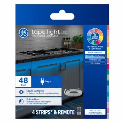 GE G E Lighting 93129121 Led Strip Light 6W 2700K 48in 4 Pack