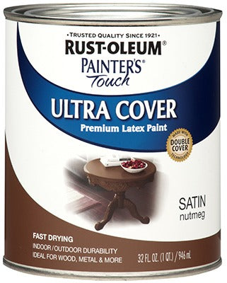 RUST-OLEUM Rust-oleum 240284 Satin Latex Paint Quart Nutmeg