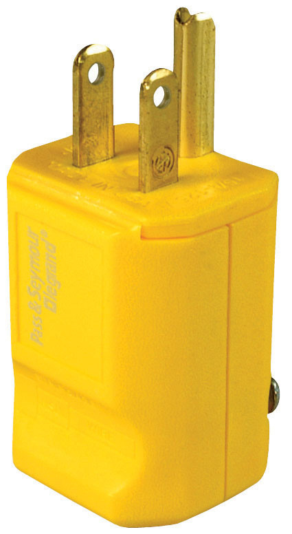 Pass & Seymour PS5965Y Straight Blade Plug, 15A 125V Yellow