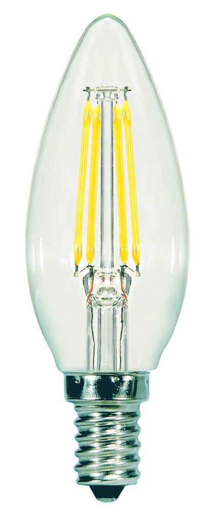 SATCO S21273 55 Watt B11 LED Clear Candelabra Base 90 CRI 2700K 120 Volt