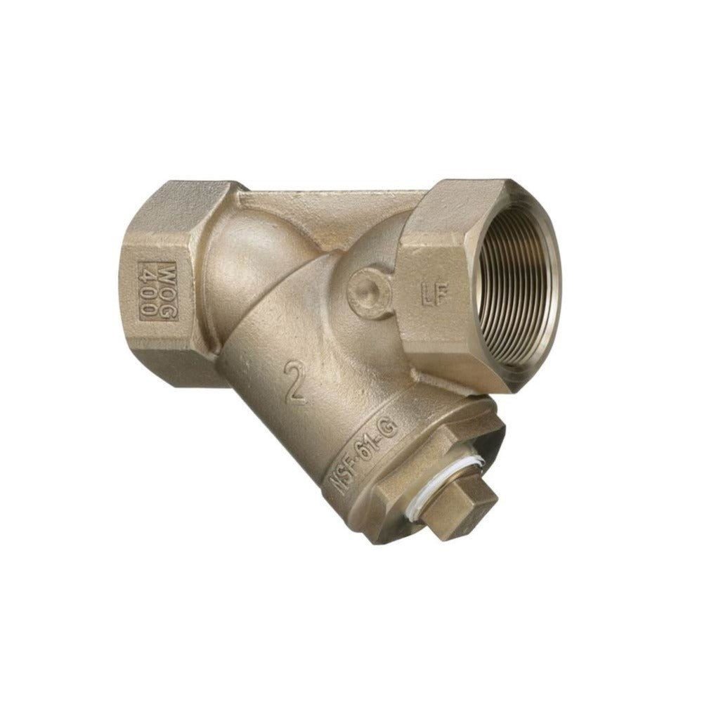 WATTS Watts 0379212 Lead-Free Wye Pattern Strainer 60 Mesh Tapped Retainer Cap (3/4 in, 45 Degree)