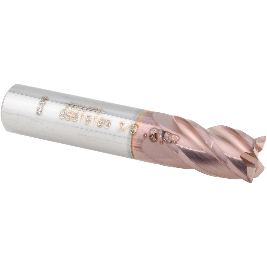 ACCUPRO Accupro 12182883 Corner Radius End Mill 3/8 Inches 4 Flute