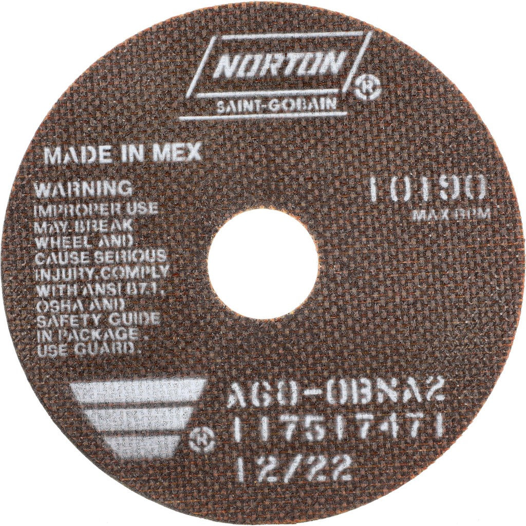 NORTON Norton 66252835165 Aluminum Oxide Cutoff Wheel 6 in 60 Grit