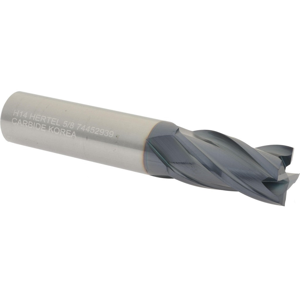 HERTEL Hertel 750216 Square End Mill 5/8 in 4 Flute Solid Carbide