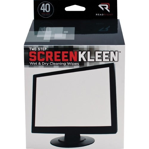 READ RIGHT Read/right REARR1305 Screen Cleaning Pads Box of 40