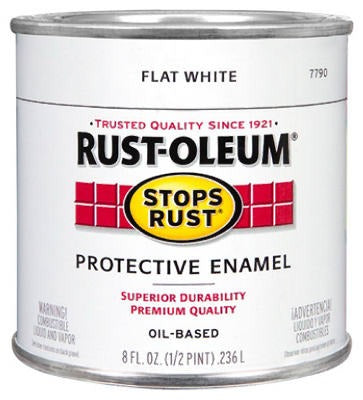 RUST-OLEUM Rust-oleum 7790-730 Flat White Enamel Paint 0.5 Pint