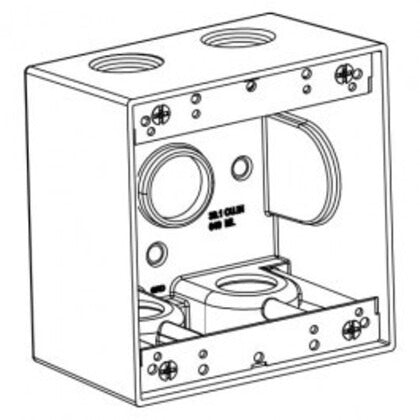 ORBIT Orbit 2DB100-5 2-Gang Box 2-5/8 inches Deep (5 Outlet Holes) 2DB100-5