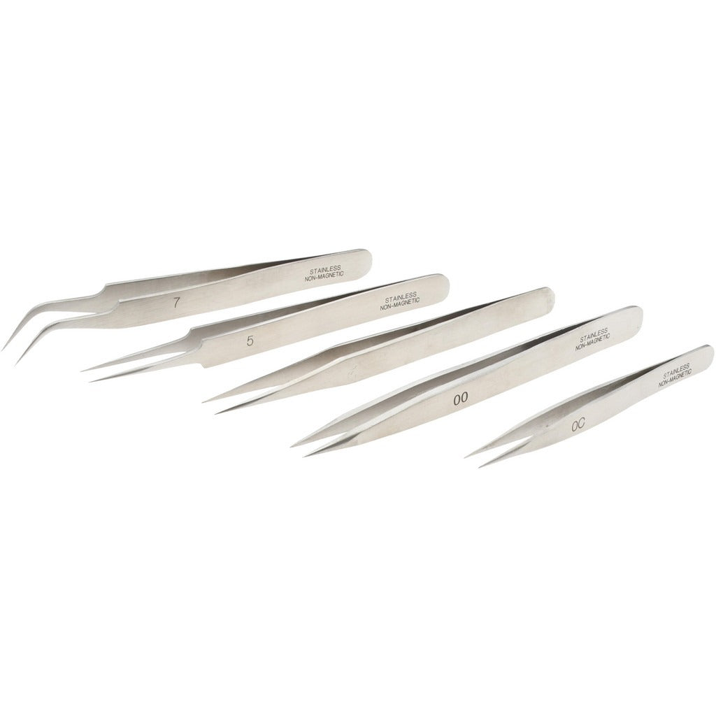 VALUE COLLECTION Value Collection 11203-SA Stainless Steel Tweezer Set 5pc