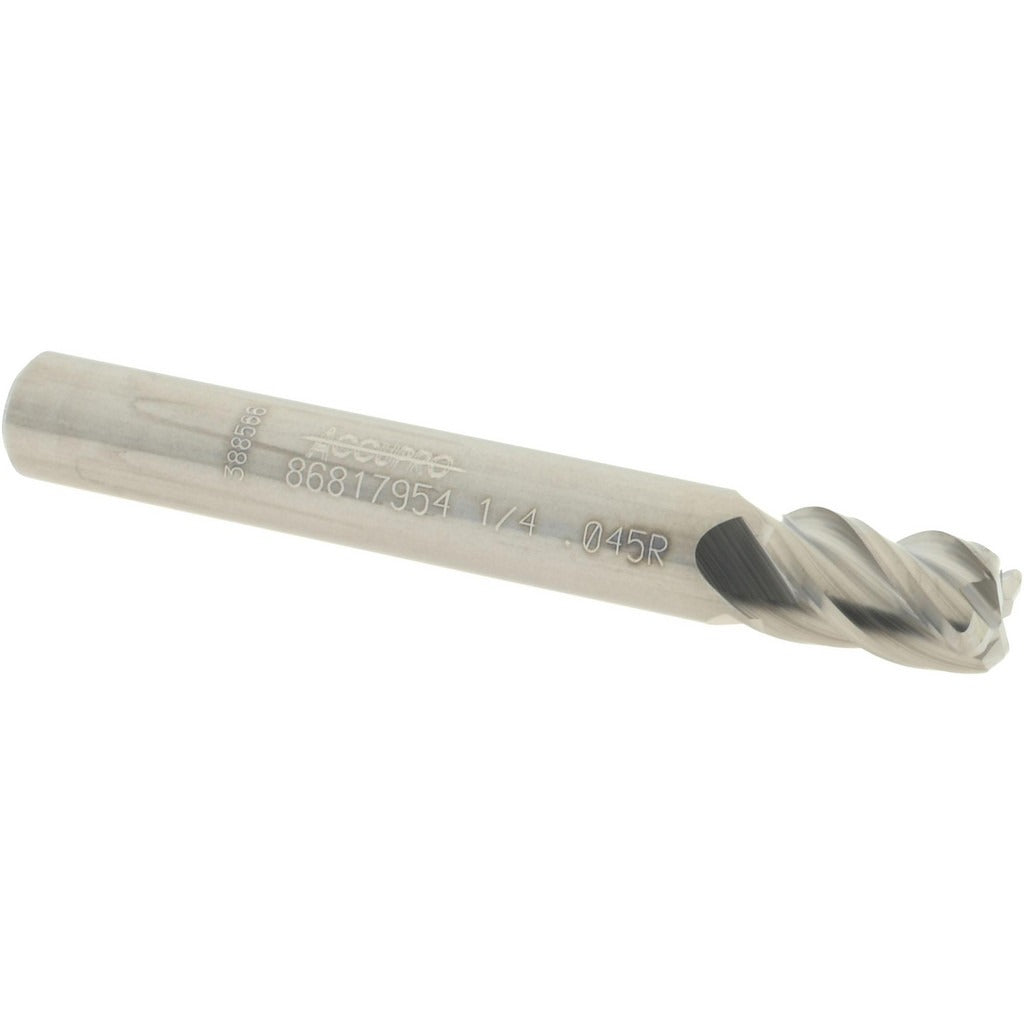 ACCUPRO Accupro 12182798 Corner Radius End Mill 1/4 in 4 Flute Carbide
