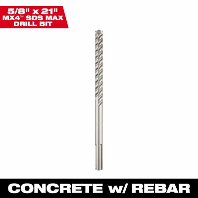 MILWAUKEE Milwaukee 48-20-3918 Sds-max 4-cutter Bit 5/8x21 in