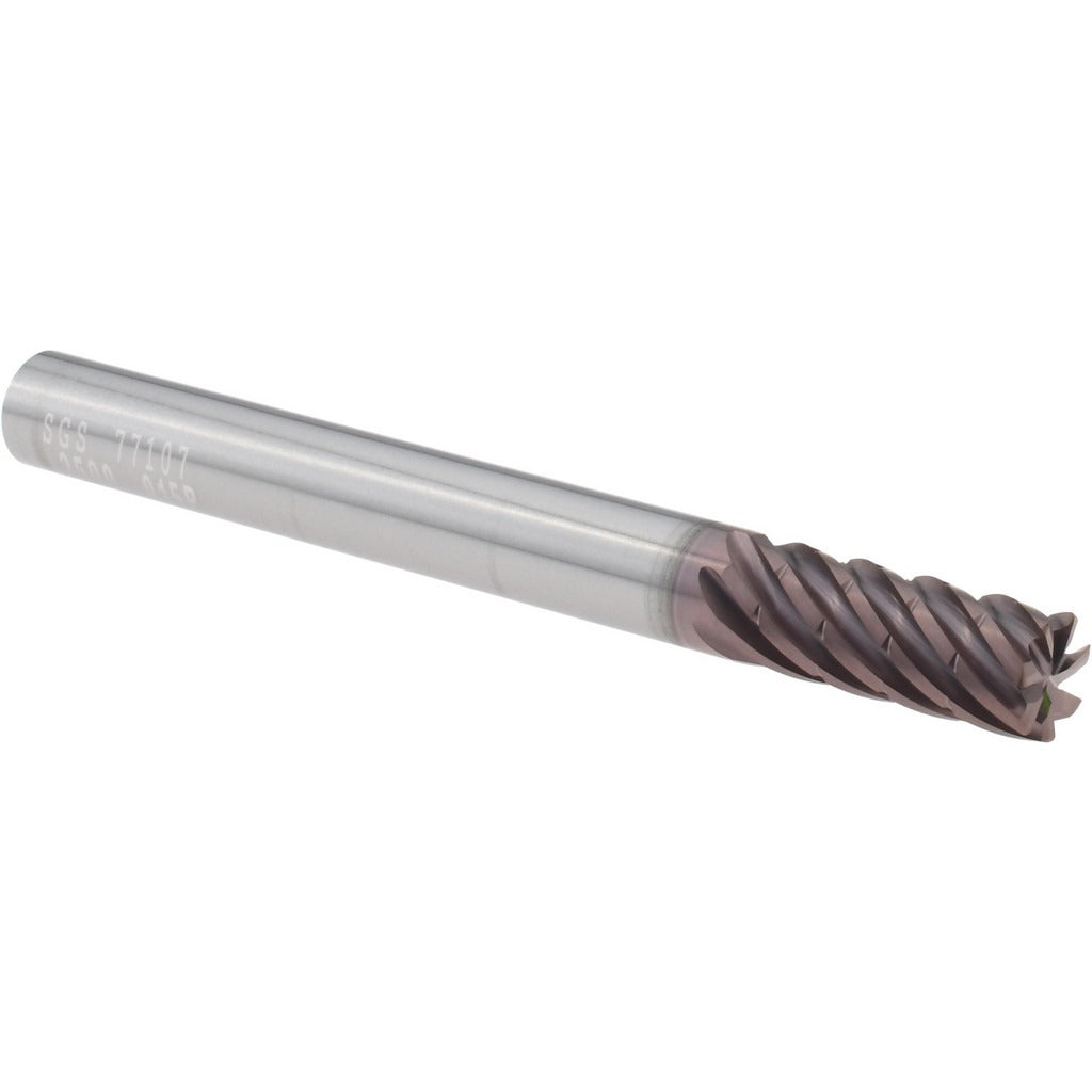 KYOCERA SGS PRECISION TOOLS Sgs 77107 Corner Radius End Mill 1/4 in 7 Flute Carbide