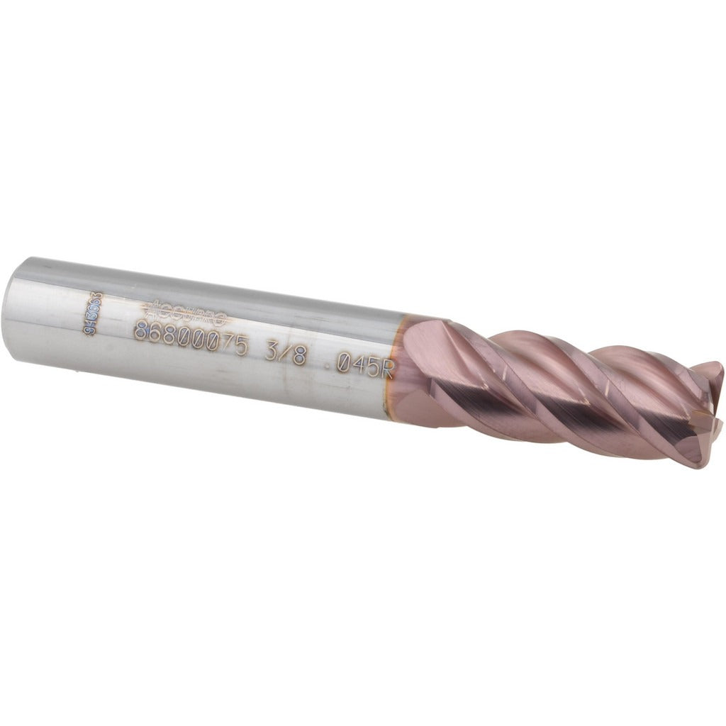 ACCUPRO Accupro 12182544 Corner Radius End Mill 3/8 in 4 Flute