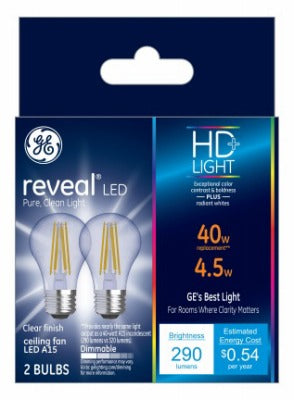 GE G E Lighting 31892 A15 Led Bulb 4.5W Dimmable 2 Pack