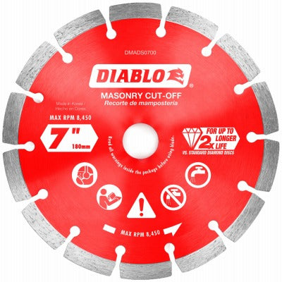 DIABLO Freud DMADS0700 Diamond Masonry Cut-off Disc 7 in 5 Pack