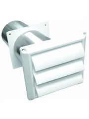 Lambro Industries 267W 4 Inch White Plastic Louver Vent with Standard Tail