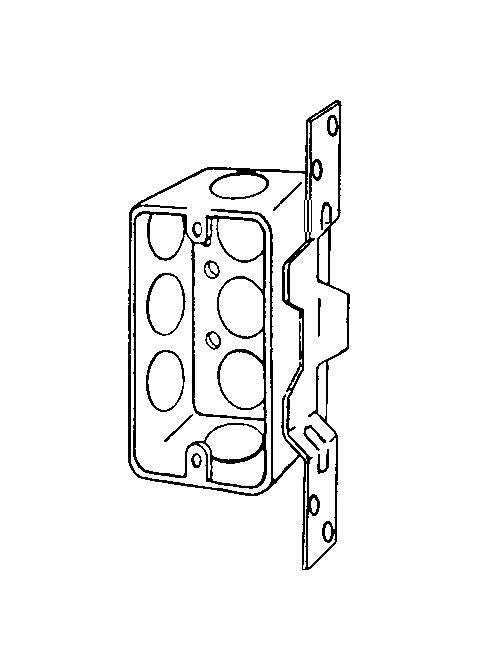 Appleton 4CSVB-1/2 Handy Box With Knockouts, Steel, 13 cu-in, 7 Outlets