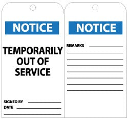ACCUFORMNMC Accuformnmc RPT148G Lockout Notice Tag 3in Vinyl 25 Pack
